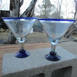 Jumbo hand-blown Mexican margarita or martini glass Set